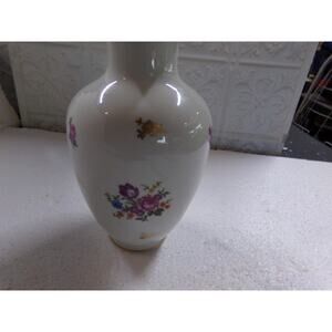 ROSE CHINA GERMANY VASE PINK ROSES GOLD DETAILS WREATH DESIGN